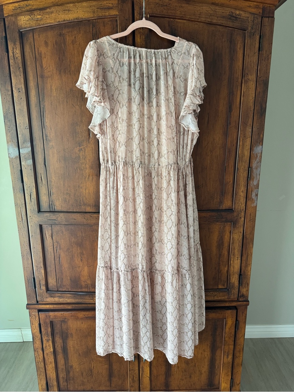 Anthropologie Blush V-Neck Flutter Sleeve Midi Dress Size 1X - Picture 6 of 8